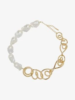 COMPLETED WORKS | COMPLETED WORKS BRASS NECKLACE W/ BAROQUE PEARLS ACCESSORIES,商家Baltini,价格¥4901