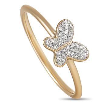 商品LB Exclusive | 14K Yellow Gold 0.08 ct Diamond Butterfly Ring,商家Jomashop,价格¥2556图片