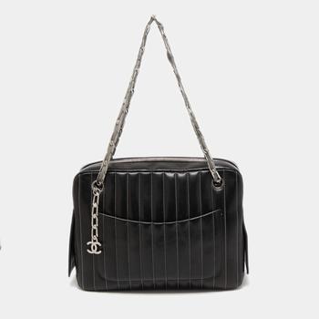 推荐Chanel Black Quilted Leather Mademoiselle Ligne Shoulder Bag商品