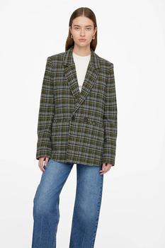 Madeleine Maternity, ANINE BING | Madeleine Blazer Green Plaid商品图片 