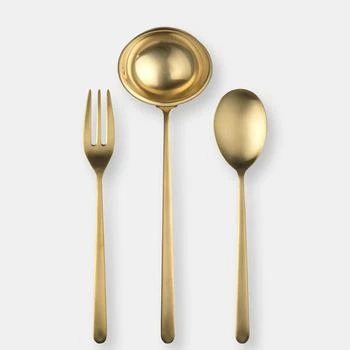 Mepra | 3 Pcs Serving Set (Fork Spoon and Ladle) LINEA ICE ORO,商家Verishop,价格¥2514