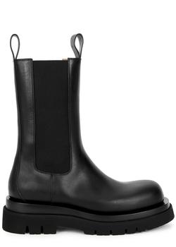 商品Lug black leather Chelsea boots图片