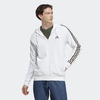 推荐Essentials French Terry 3-Stripes Full-Zip Hoodie商品