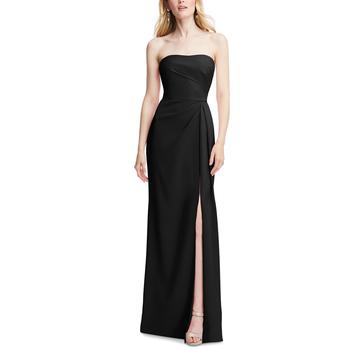 商品Women's Pleated High-Slit Strapless Evening Gown图片