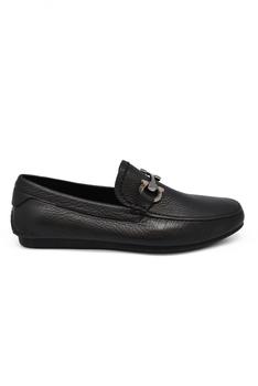 Salvatore Ferragamo | Men's Shoes   Salvatore Ferragamo Gancini Black Leather Loafers商品图片,9折