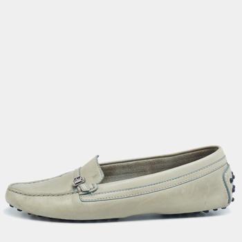 [二手商品] Tod's | Tod's Olive Green Leather Slip On Loafers Size 39.5商品图片,5折