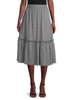 Tahari | ​Textured Ruffle Midi Skirt商品图片,4.5折