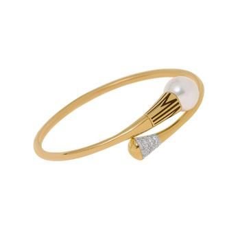 商品Mimi Milano | Mimi Milano Tam Tam 18K Rose Gold Diamond 0.25ct. Tw. And South Sea Pearl Cuff Bracelet BXM374D6B,商家Shopworn,价格¥17340图片