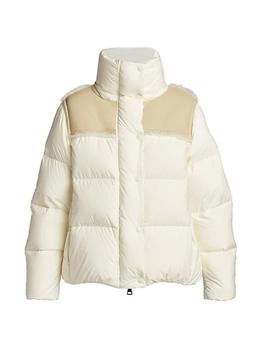 moncler羽绒服女, Moncler | Mainline Jotty Leather & Fur-Embellished Jacket商品图片 