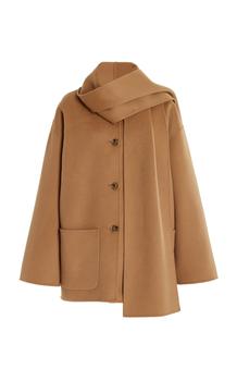 推荐Toteme - Women's Double-Scarf Wool Jacket - Brown - EU 34 - Moda Operandi商品