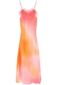 ART DEALER | Art dealer 'ella' maxi slip dress in jacquard satin with feathers,商家Baltini,价格¥2257