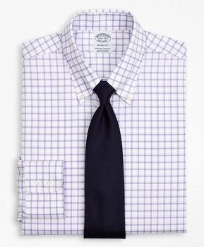 Brooks Brothers | Stretch Regent Regular-Fit Dress Shirt, Non-Iron Twill Button-Down Collar Grid Check商品图片,3.9折起, 特价