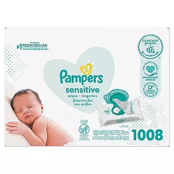 商品Pampers Baby Wipes, Sensitive Perfume Free, 14 Pop-Top Packs (1008 wipes),商家Sam's Club,价格¥194图片