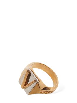 范思哲戒指真假, Versace | V Logo Bicolor Thick Ring商品图片 额外8折, 额外八折