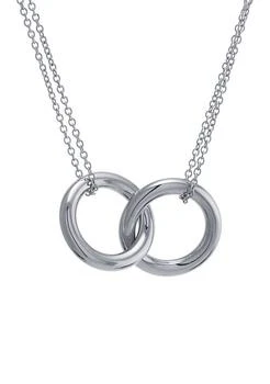 Infinity Silver | Sterling Silver 17 in Double Circle with Double Chain Necklace,商家Belk,价格¥452