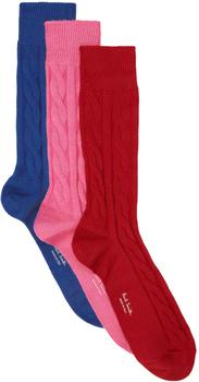 Paul Smith | Three-Pack Multicolor Cable Knit Socks商品图片,额外8.5折, 独家减免邮费, 额外八五折