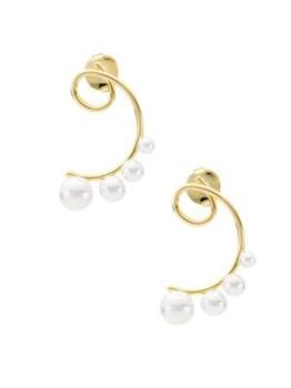商品Florentina 14K Gold Plated Faux Pearl Earrings图片