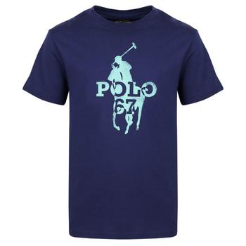 Ralph Lauren | Navy Polo 67 Pony Motif Short Sleeve T Shirt商品图片,额外7.5折, 额外七五折