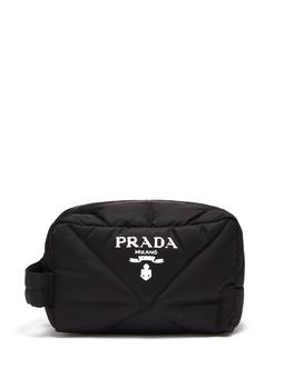 Prada | Logo-print quilted-nylon wash bag商品图片,