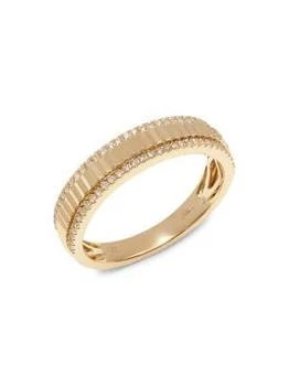 Saks Fifth Avenue | 14K Yellow Gold & 0.15 TCW Diamond Band Ring,商家Saks OFF 5TH,价格¥6410