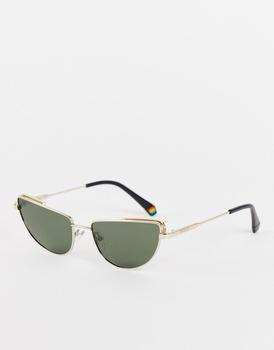 Polaroid | Polaroid slim frame cat eye sunglasses in black and gold PLD 6129/S商品图片,4.5折