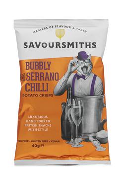 商品Savoursmiths | Bubbly & Serrano Chilli Potato Crisps 40g,商家Harvey Nichols,价格¥14图片
