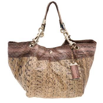 推荐Jimmy Choo Beige Python Leather Lohla Jane Hobo商品