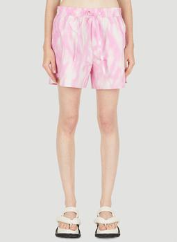 Ganni | Tie Dye Tech Shorts in Pink商品图片,4折