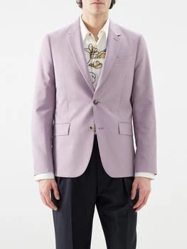 推荐Single-breasted wool and mohair blend suit jacket商品