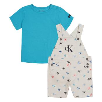 Calvin Klein | Baby Boys Brushed Twill Logo Shortall and T-shirt 2 Piece Set商品图片,7.5折