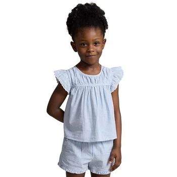 Ralph Lauren | Toddler and Little Girls Striped Cotton Seersucker Top,商家Macy's,价格¥349