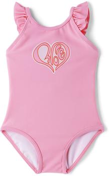商品粉色 Heart Logo 婴儿连体泳衣图片