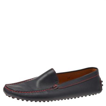 [二手商品] Tod's | Tod's For Ferrari Black Leather Slip On Loafers Size 38商品图片,2.3折