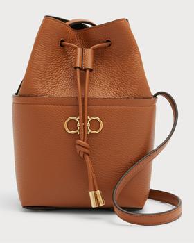 旅行菲拉格慕包, Salvatore Ferragamo | Gancini Mini Drawstring Leather Bucket Bag商品图片 