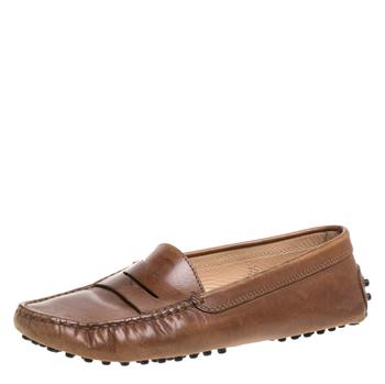 [二手商品] Tod's | Tod's Brown Leather Penny Slip On Loafers Size 35商品图片,4.7折