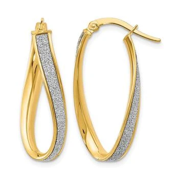 Diamond2Deal | 14K Yellow Gold Glimmer Infused Oval Twist Hoop Earrings,商家Premium Outlets,价格¥6470