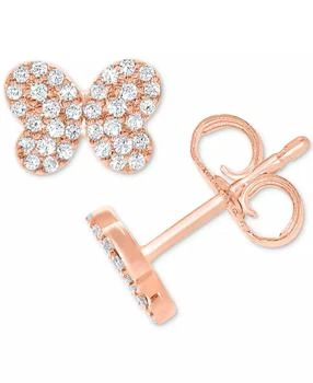 Macy's | Diamond Pavé Butterfly Stud Earrings (1/5 ct. t.w.)  in 10k White, Yellow or Rose Gold,商家Macy's,价格¥1540