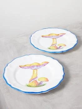 Les Ottomans | Set of two Mushroom ceramic plates,商家MATCHES,价格¥825