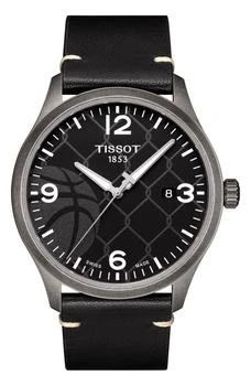 Tissot | Men's Gent XL 3x3 Street Basketball Leather Strap Watch, 42mm,商家Nordstrom Rack,价格¥1691