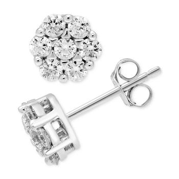 Macy's | Diamond Cluster Stud Earrings (5/8 ct. t.w.) in 14k White Gold商品图片,
