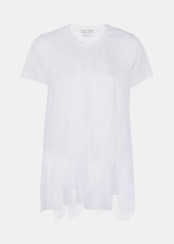 Comme des Garcons | Comme des Garçons Comme des Garçons White Tulle Fringed T-Shirt商品图片,5折×额外9.5折, 额外九五折
