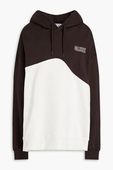 Ganni | Oversized two-tone cotton-fleece hoodie 1.9折
