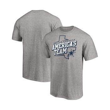 Majestic, Majestic | Men's Heather Gray Dallas Cowboys Hometown Collection State Shape T-shirt商品图片 7.4折