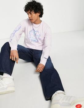 推荐adidas Originals SPRT Trefoil floral graphics t-shirt in lilac商品