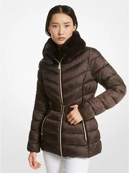 Michael Kors | Faux Fur Trim Quilted Nylon Packable Puffer Jacket,商家Michael Kors,价格¥576