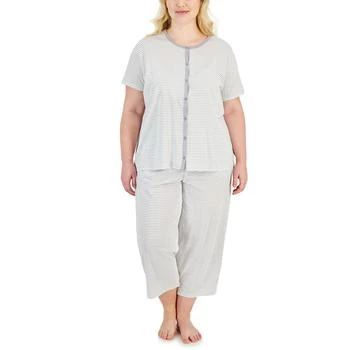 Charter Club | Plus Size 2-Pc. Cotton Button-Down Pajamas Set, Created for Macy's,商家Macy's,价格¥294