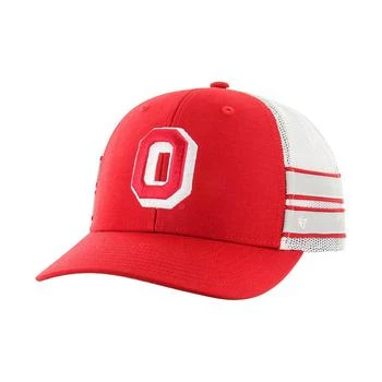 47 Brand | Men's Scarlet Distressed Ohio State Buckeyes Straight Eight Adjustable Trucker Hat 