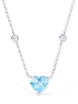 apm Monaco | Blue Crystal Heart Adjustable Necklace商品图片,