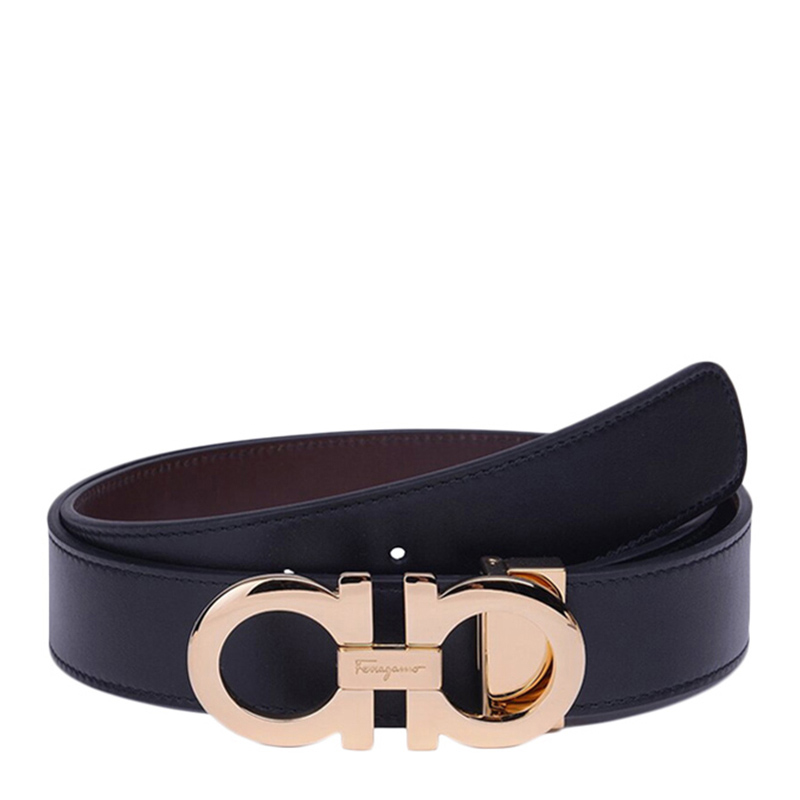 针扣菲拉格慕皮带, Salvatore Ferragamo | Salvatore Ferragamo 菲拉格慕 男士黑色棕色牛皮板扣式双面腰带 67-5542-586940【包装随机，部分无包装盒】商品图片 独家减免邮费
