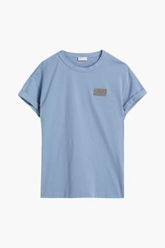 推荐Bead-embellished cotton-jersey T-shirt商品